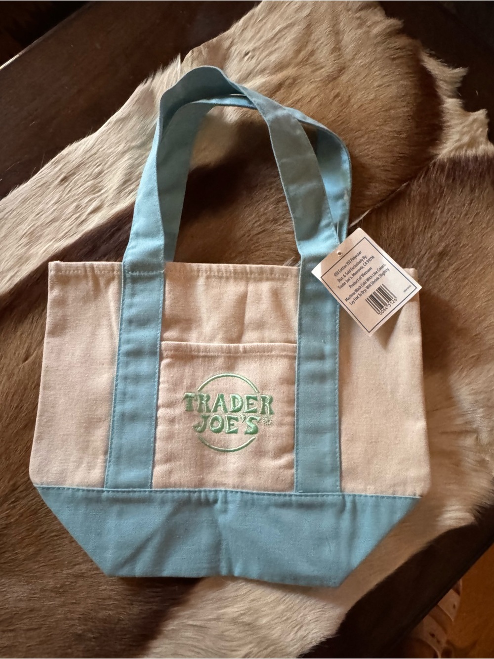Last one!! Trader Joe's Mini Pastel Canvas Tote Bag